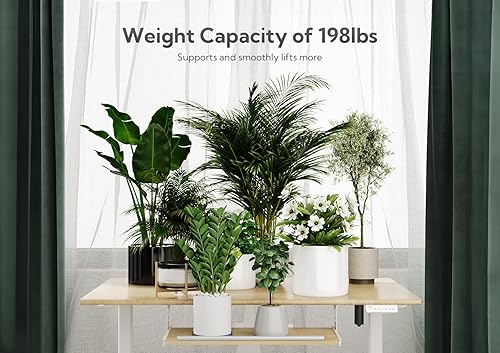 Miniatura 7 de Escritorio eléctrico de pie, escritorio ajustable de madera maciza con bandeja para teclado, escritorio de oficina en casa de 48 x 24 pulgadas con