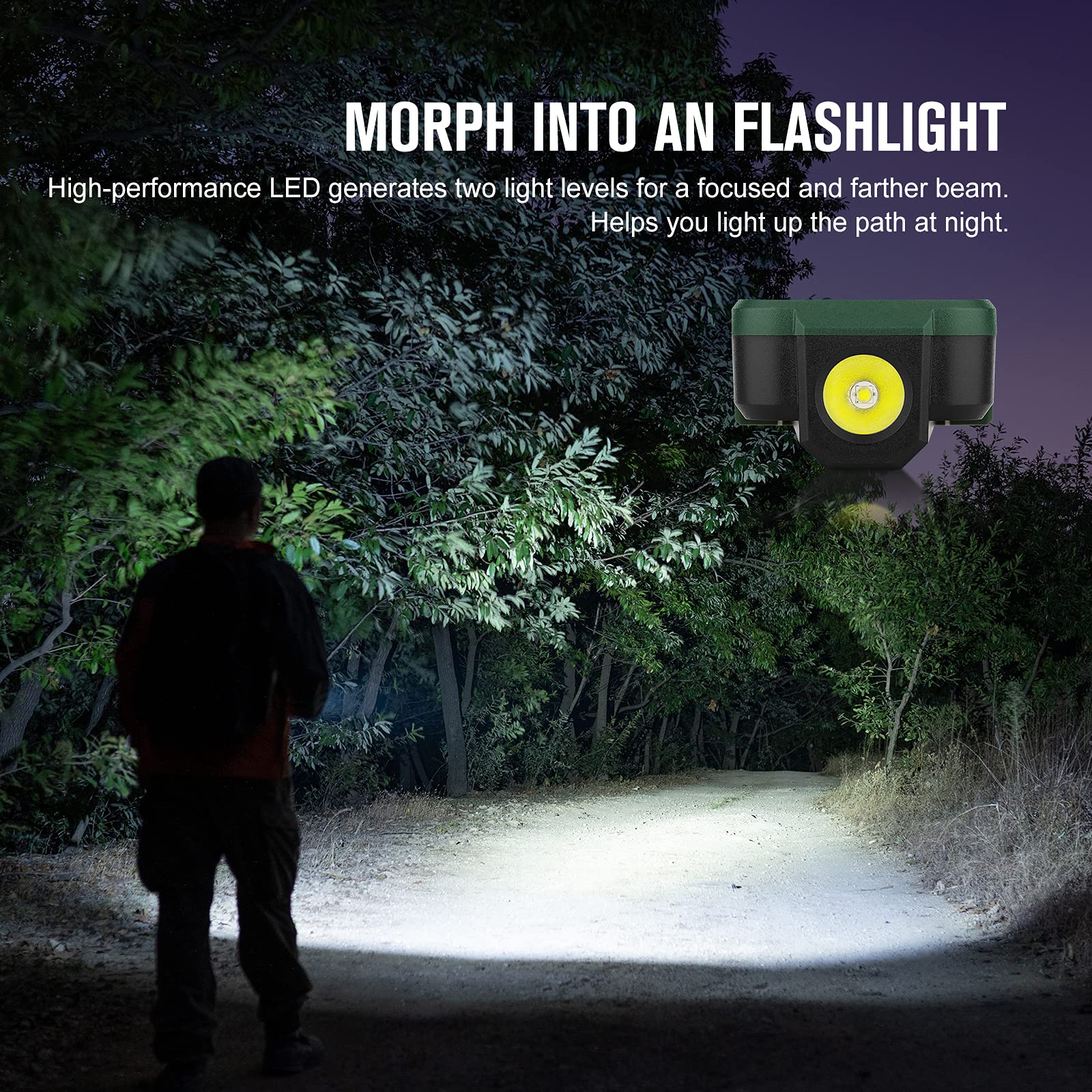 OLIGHT Swivel lampa robocza LED-COB Lampa warsztatowa USB Akumulatorowe lampy inspekcyjne, Super jasne 400 lumenów do biwakowania, warsztatu, sytuacji awaryjnych, naprawy samochodów (zielona)