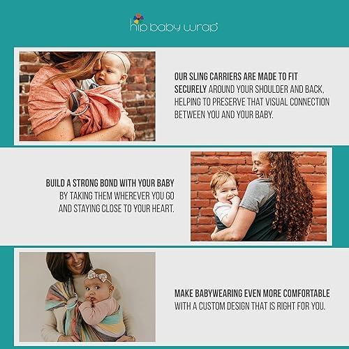 Miniatura 4 de Hip Baby Wrap Portabebés con anillo  Portabebés cruzado, regalo ideal para baby shower, tela suave y transpirable, ligero ajustable para bebés a