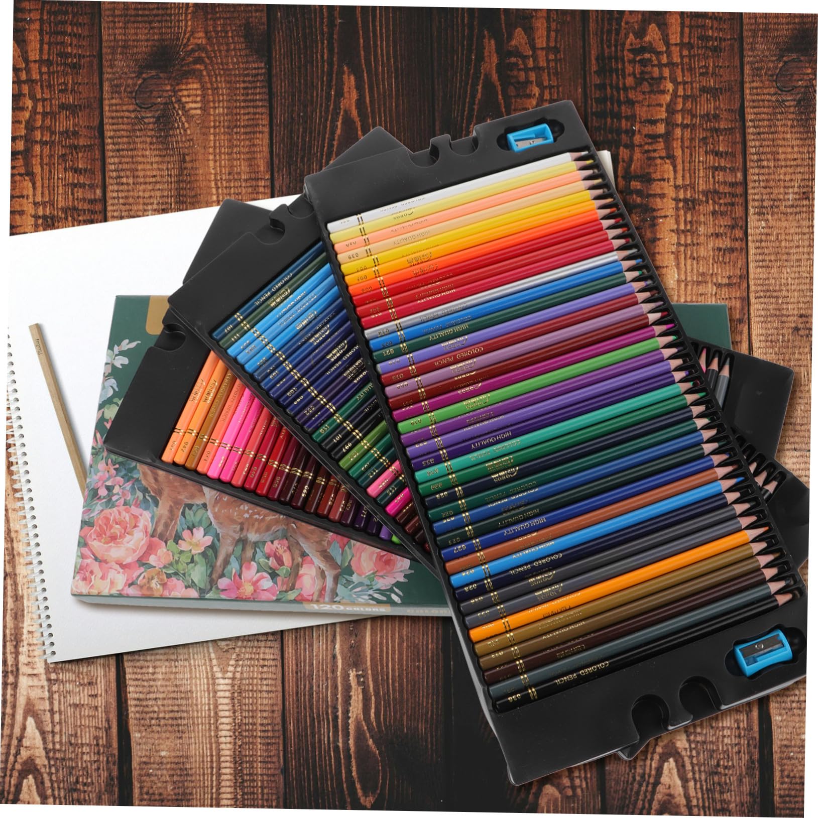Homoyoyo 120pièces Crayons de Couleur Assortis Crayons Art pour Dessin et Peinture Boîte Transparente pour Adultes et Garçon Fille