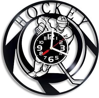 Ice Hockey player vinyl wall clock, Gift Hockey teem Gift for Boys New Year Gift Hockey Home Wall Decor, Hockey art design gift for any occasion