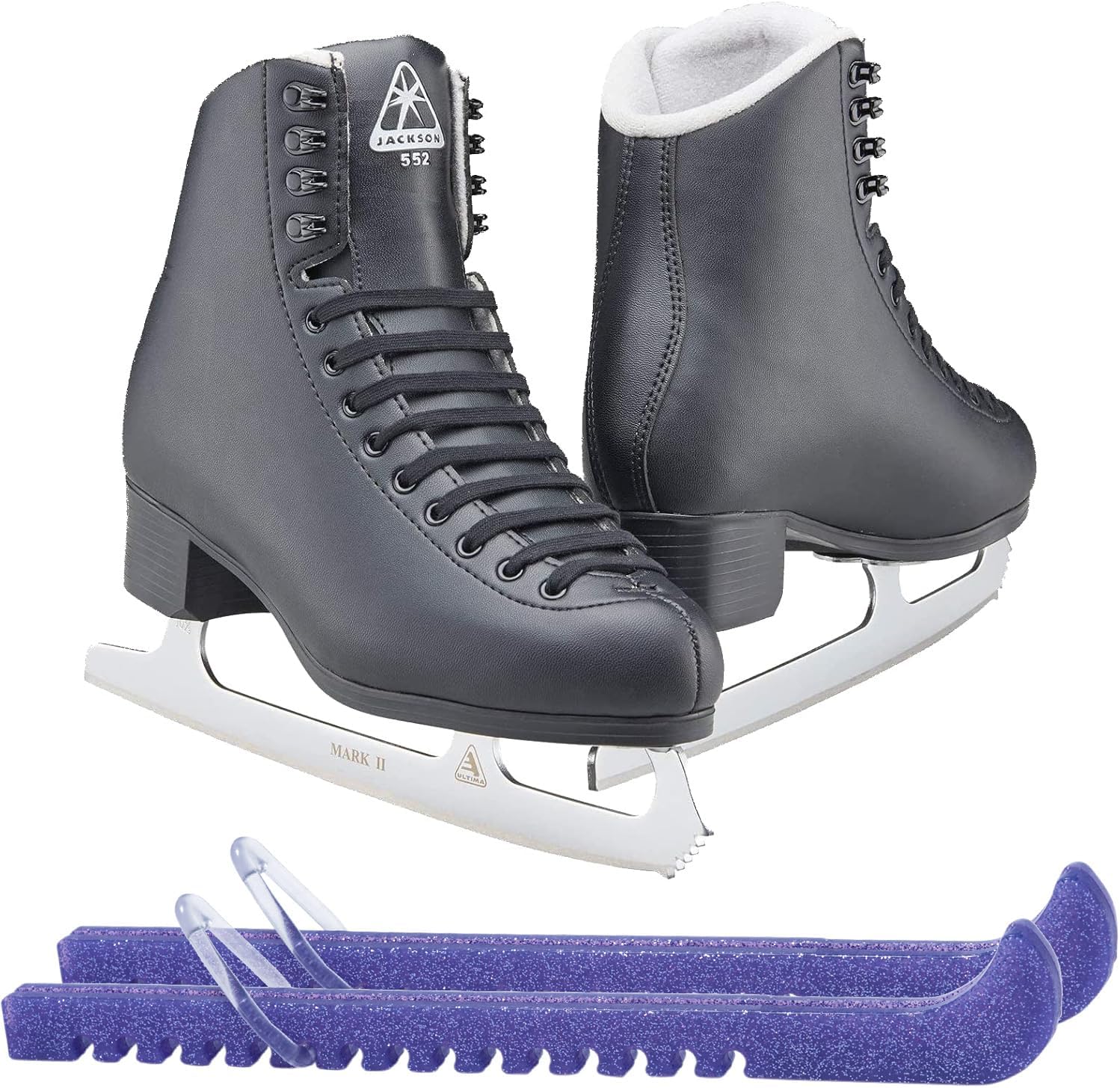 Jackson Ultima Figure Ice Skates for Men, Boys in Black Color Bundle with Skate Guards, Just Launched 2023