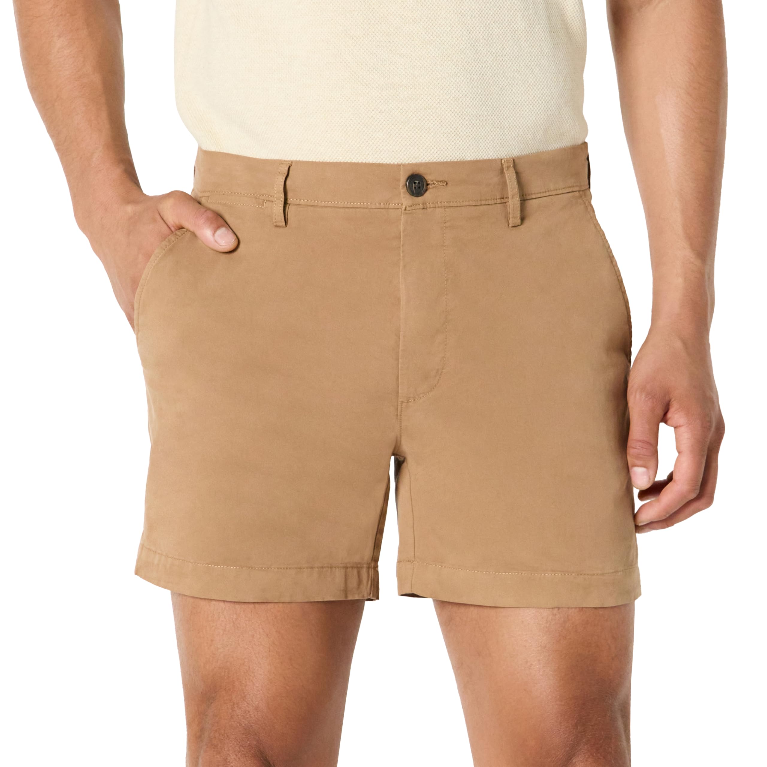 Amazon Essentials Men's Slim-Fit 5" Lightweight Comfort Stretch Oxford Cotton Shorts