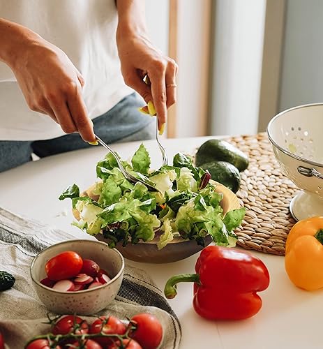 Miniatura 4 de ECODECO Platos compostables de hoja de palmera, 25 piezas, cuencos grandes de 40 onzas de 8.5 pulgadas, desechables, ecológicos, como platos de