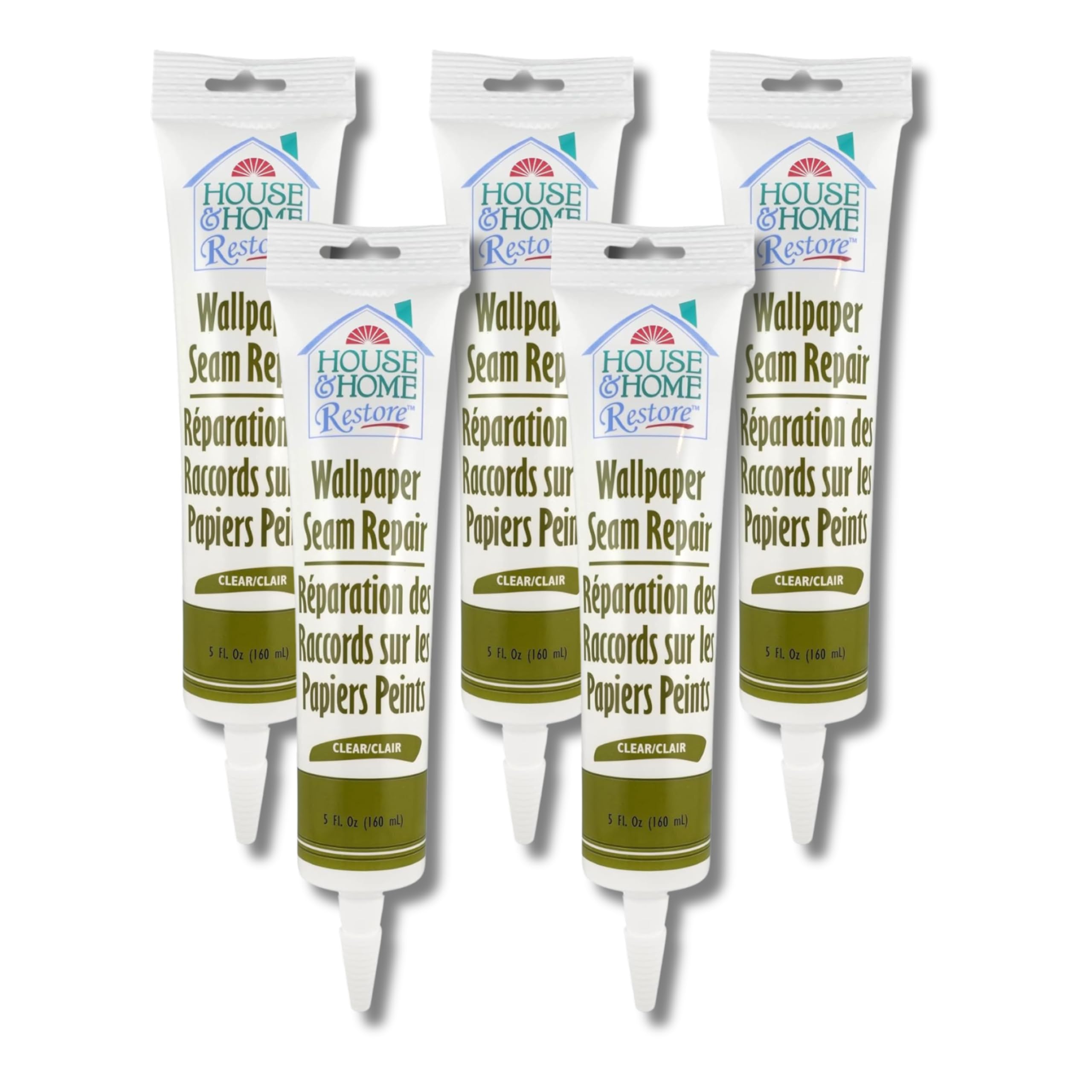 Red Devil 0878 Wallpaper Adhesive, House & Home Restore Premium Wall Paper Seam Repair Glue/Paste, Pack of 5, 5 oz.