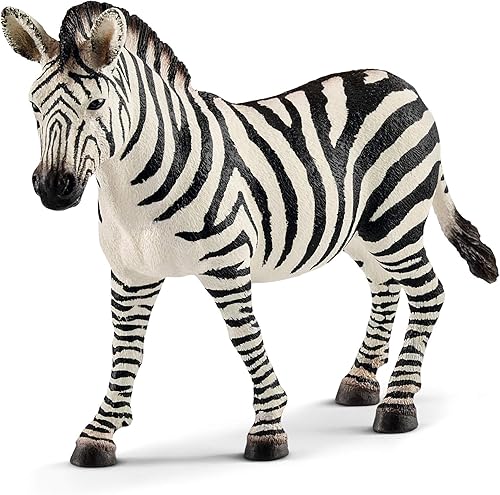 Schleich Wild Life - Figura de cebra femenina realista – Juguete auténtico y altamente detallado de animales salvajes, duradero para la educación y