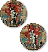 Statue of Liberty New York Pin Button 2.25 inch 2-Pack NY Harbor Iconic Landmark Freedom – Pinback Button for Jeans Pants Shirt Backpack – Pins for Clothes Hat Cap ID45000