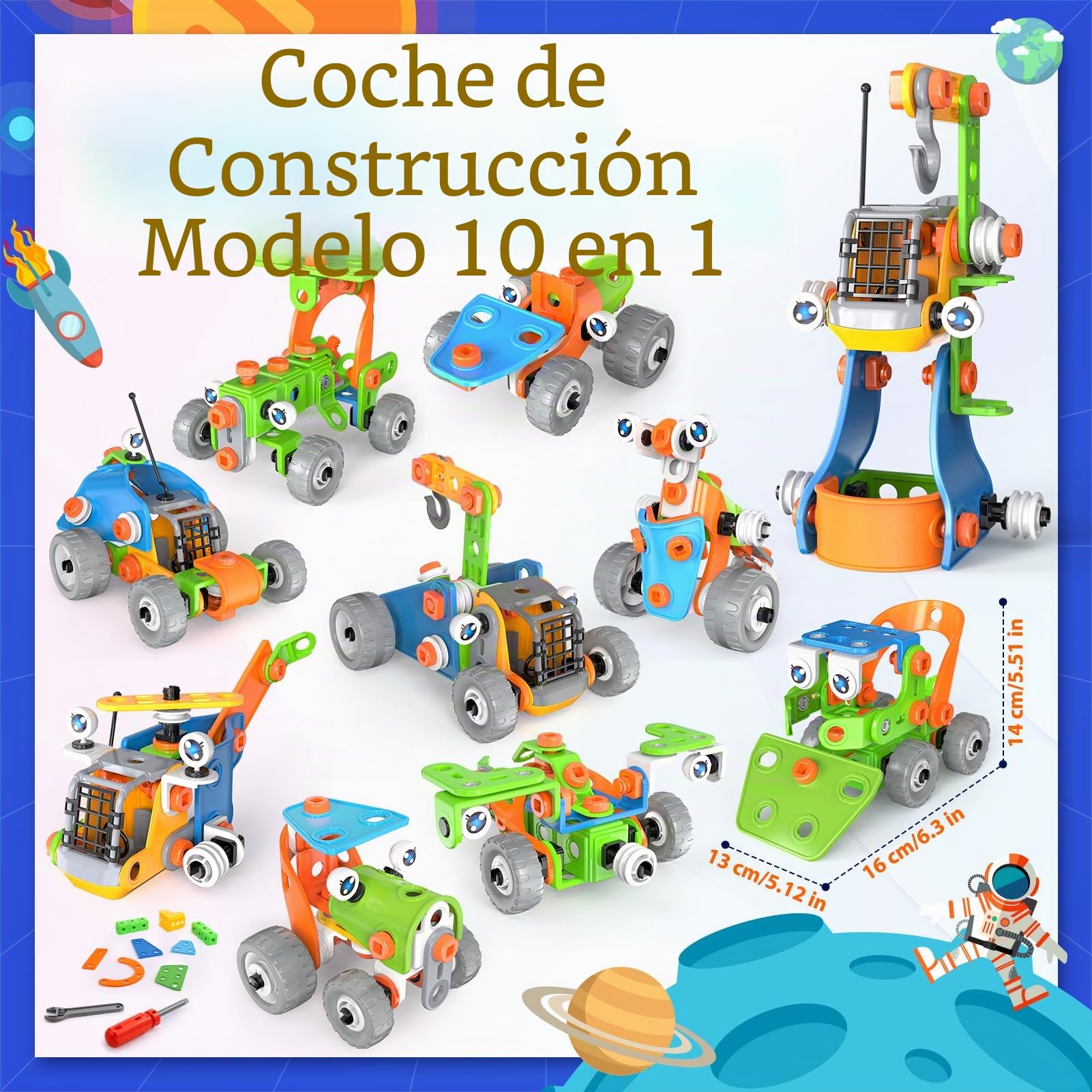 iKidiki Juguetes para Excavadora, Juguetes de construcción de Menta para niños de 5, 6, 7, 8 años, Coches de Juguete, Juguetes de construcción