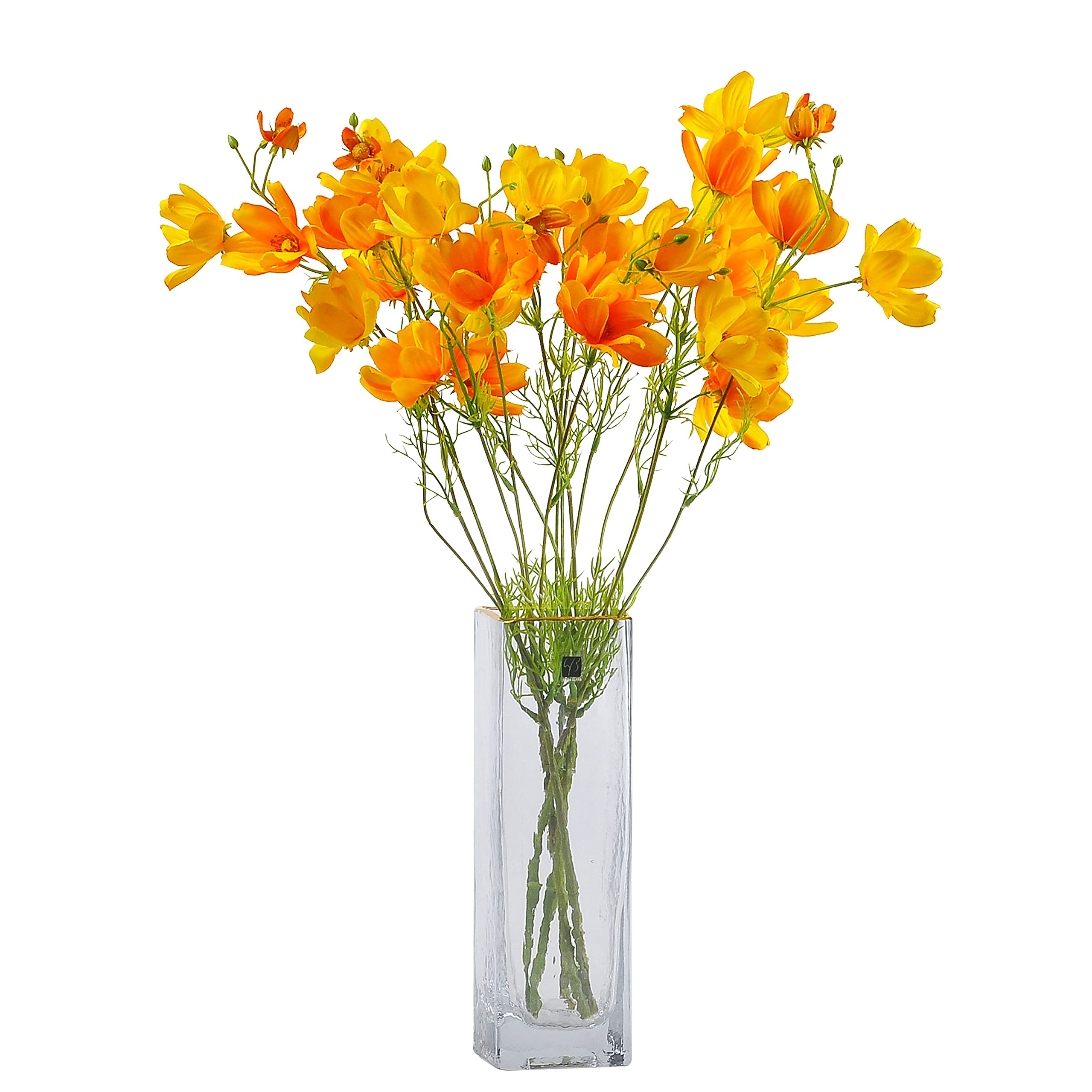 Cn-Knight Orange Artificial Wild Flower Cosmos 6Pcs Long Stem Coreopsis For Wedding Bridal Diy Bouquet Home Décor Centerpieces(Orange)