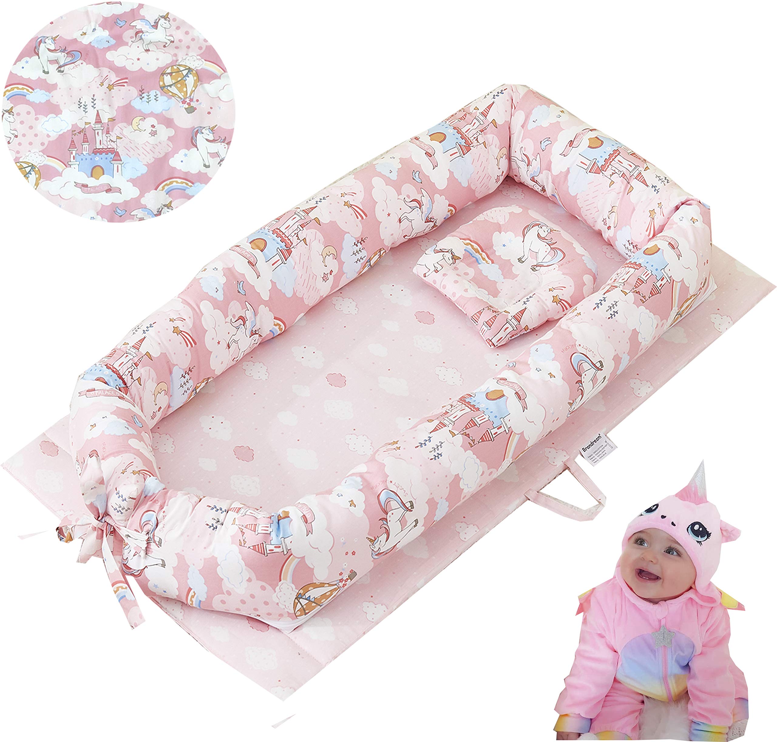 Brandream Baby Nest Bed Newborn Lounger Cotton Portable Crib