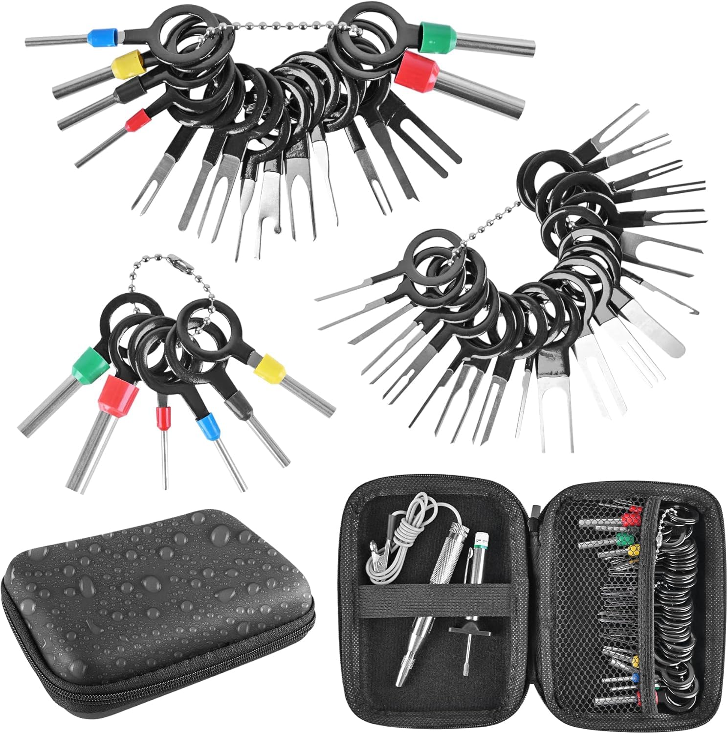 Terminal Removal Tool Kit 44 Pcs Depinning Tool Electrical Connector Pin Removal Tool Kit Pin Extractor Tool Set Wire Terminal Release Tool for Automotive Car Household Devices