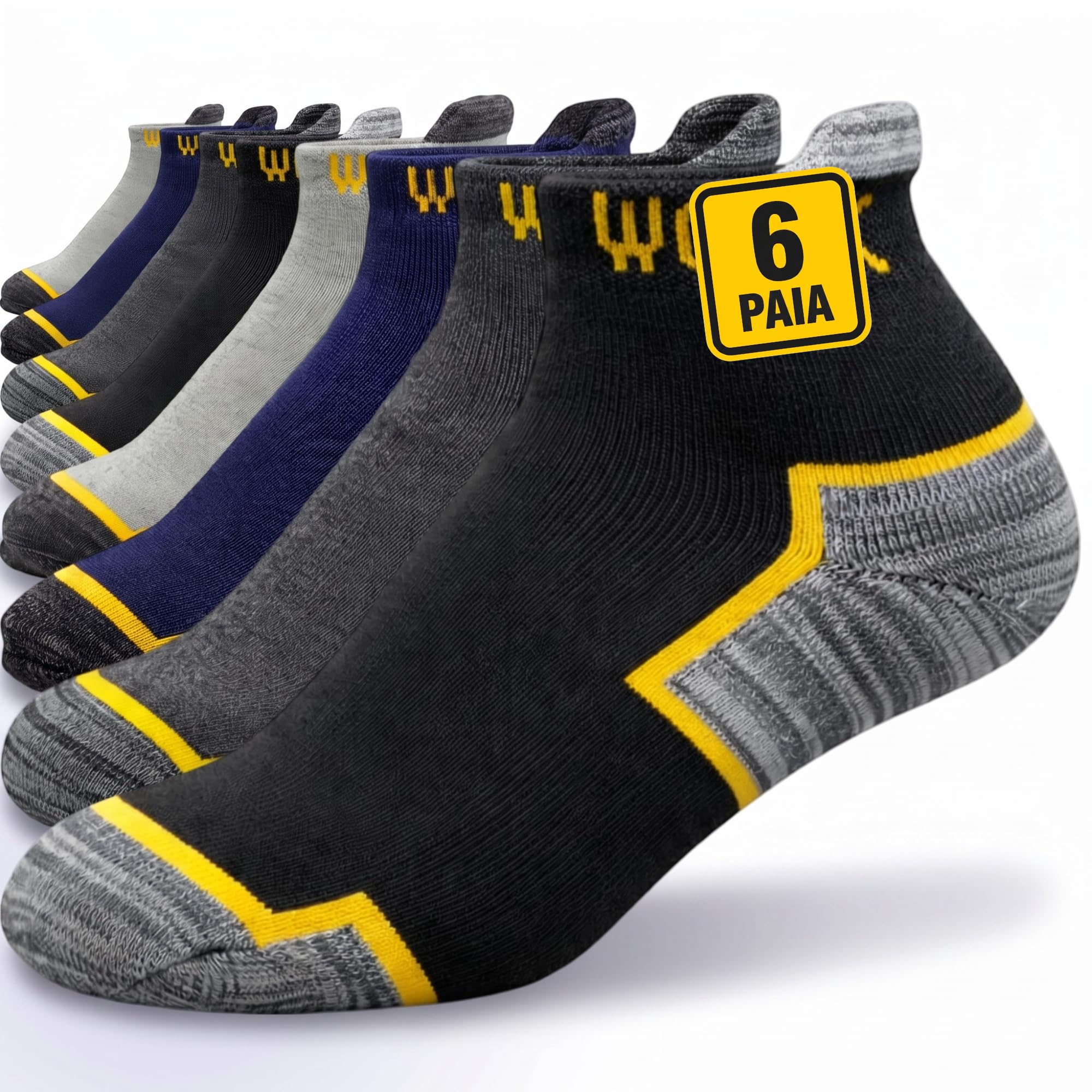 Calzini da Lavoro Uomo Donna Estivi Corti, Calze da Lavoro Uomo Estive Corte Traspiranti, Calzini Lavoro Uomo Donna Estivi Leggeri, 95% Cotone Rinforzati Tallone e Punta, Scarpe Antinfortunistiche Pro