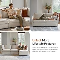 Vista 6 de HULALA HOME - Juego Moderno de Sofás de Chenilla, Sofá de 1 Plaza, Sofá de 3 Plazas, Juego de 2 Sofás Nube con Almacenamiento, Cómodos Sofás Butacas