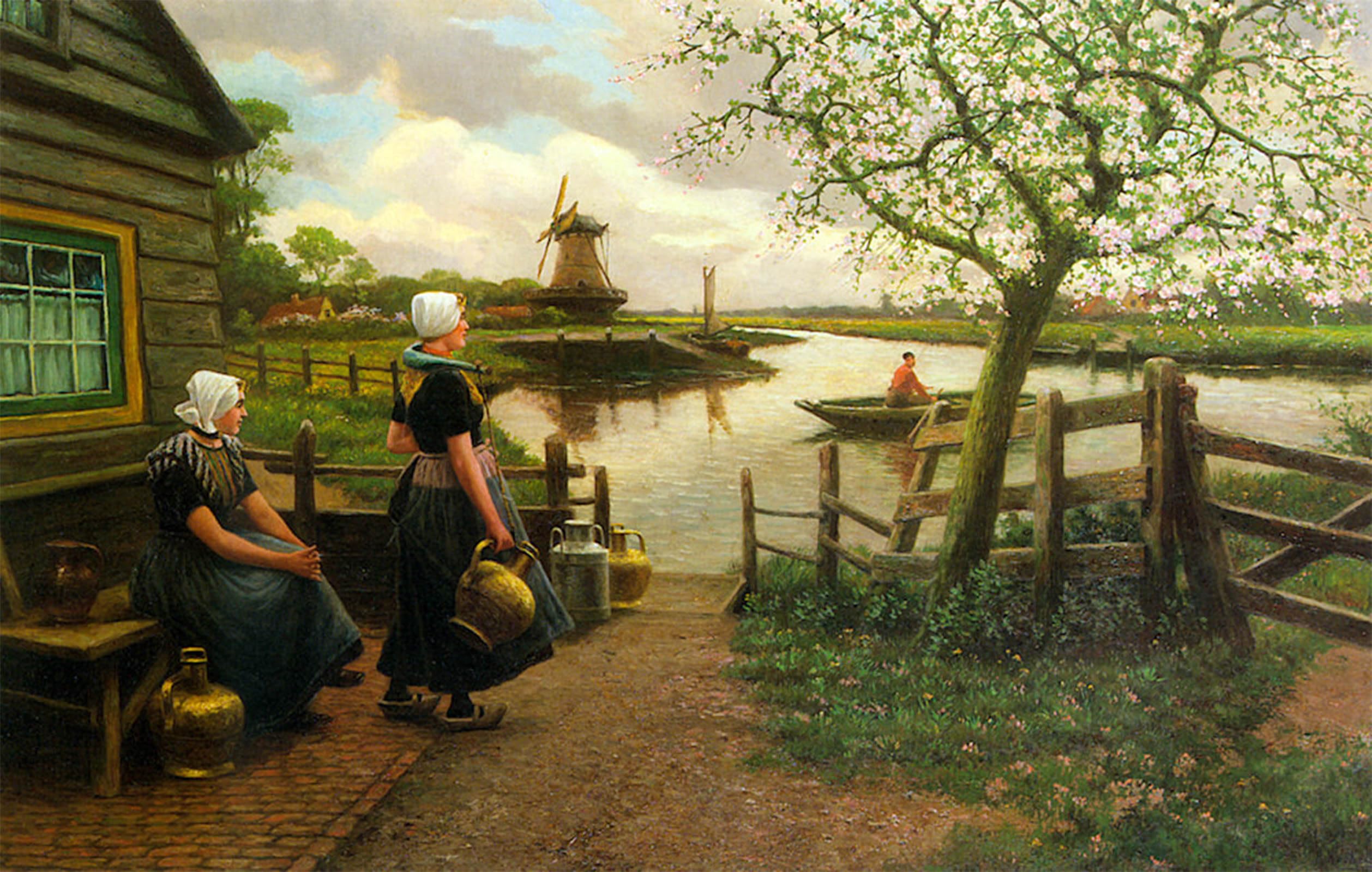 ARTXLXXBN Famous Print Painting Colorful Art Print Spring by Henri Houben Canvas Art Decorations for Home Decor 60x90cm