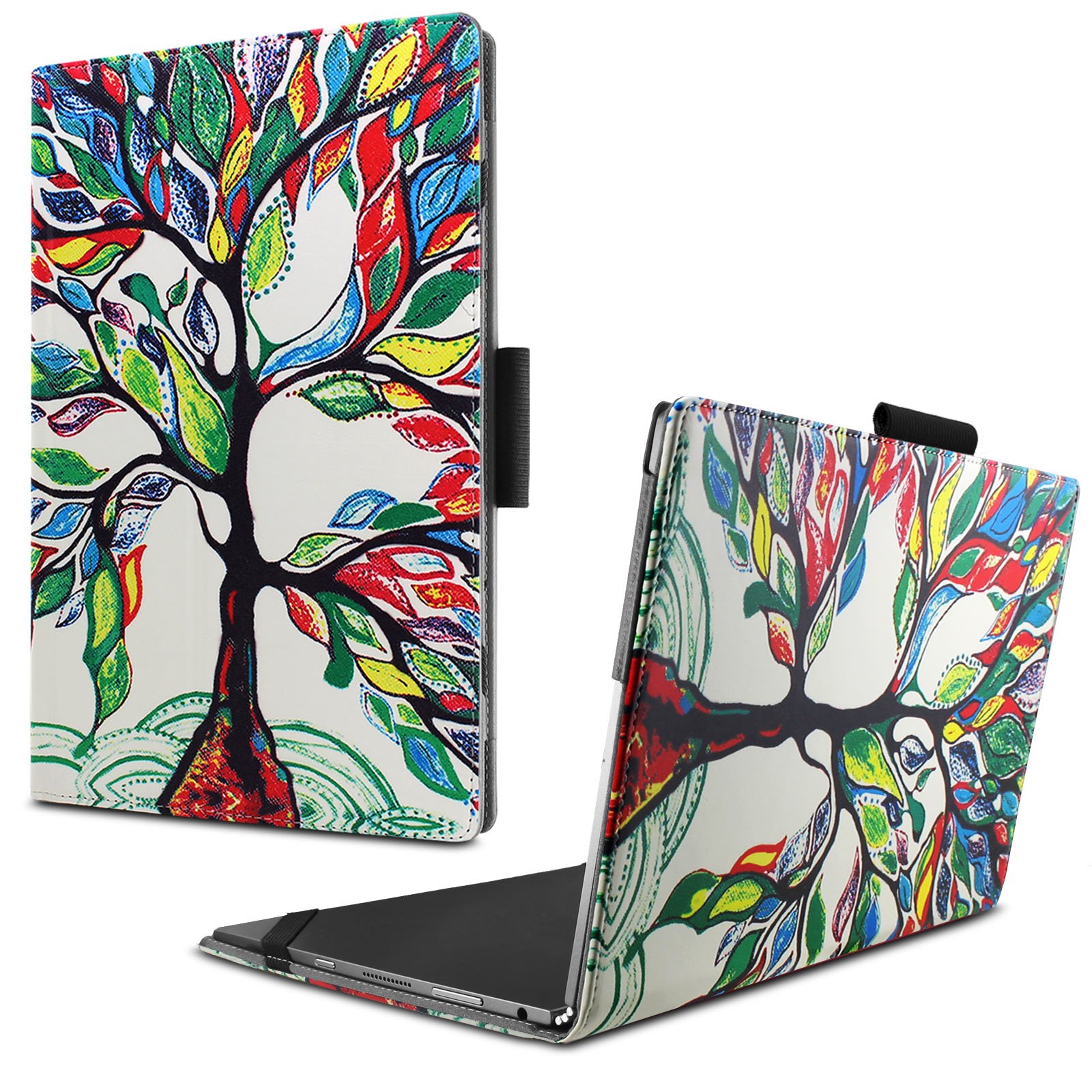 Amazon Com Infiland Lenovo Yoga Book Case Folio Premium Pu Leather Stand Cover For Lenovo Yoga Book 2 In 1 10 1 Inch Tablet Android And Windows Version Lucky Tree Computers Accessories
