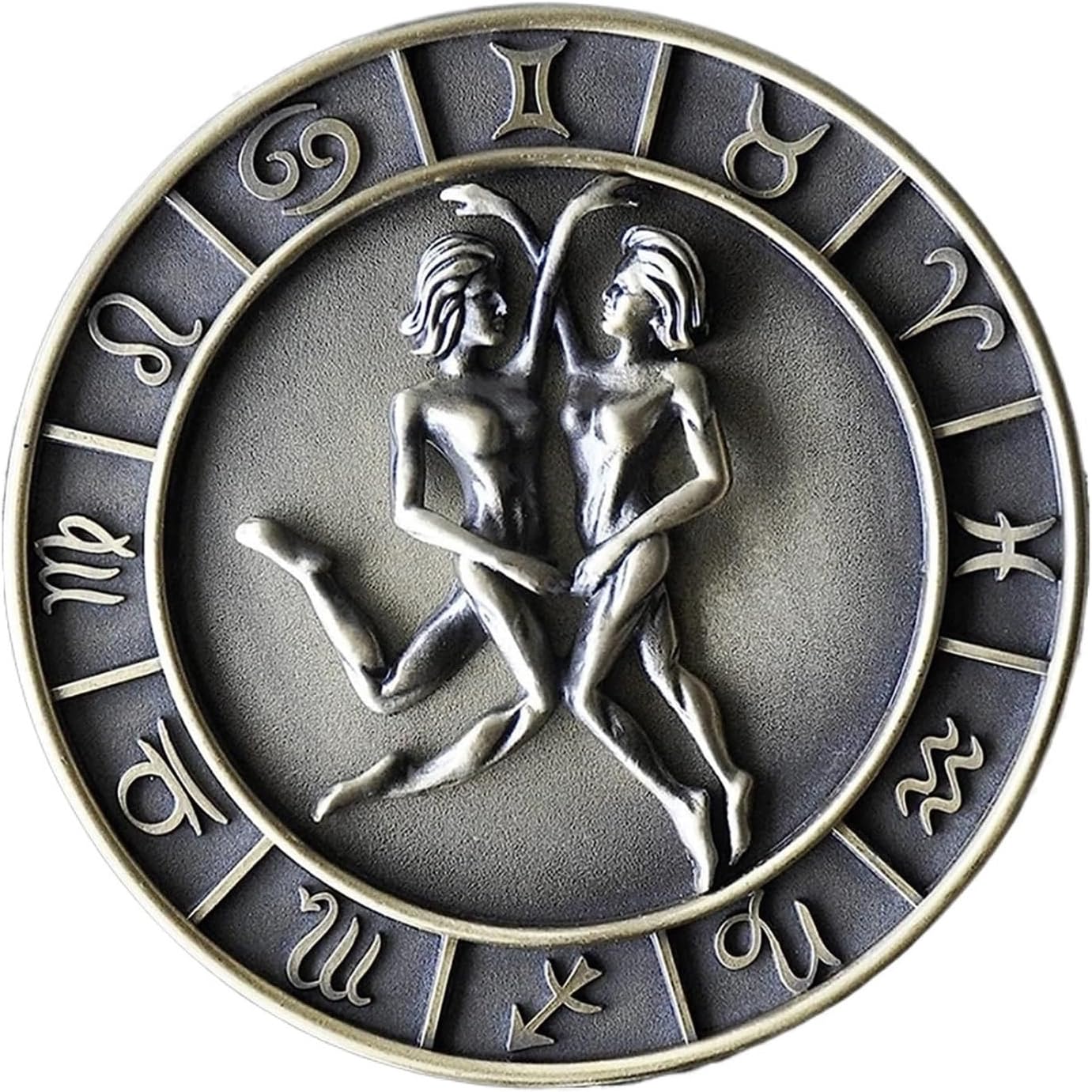 Jewelry Boxes Trinket Box Twelve Constellation Jewelry Organizer Box Round Metal Ring Box Gift (Color : Gemini)