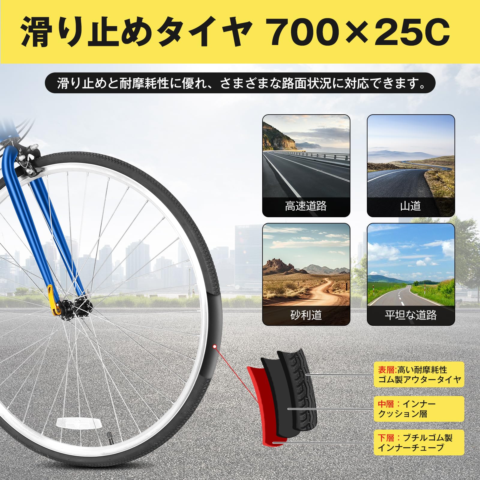 Amazon | Mixiu クロスバイク 自転車 シマノ変速機 21段変速ギア 700C