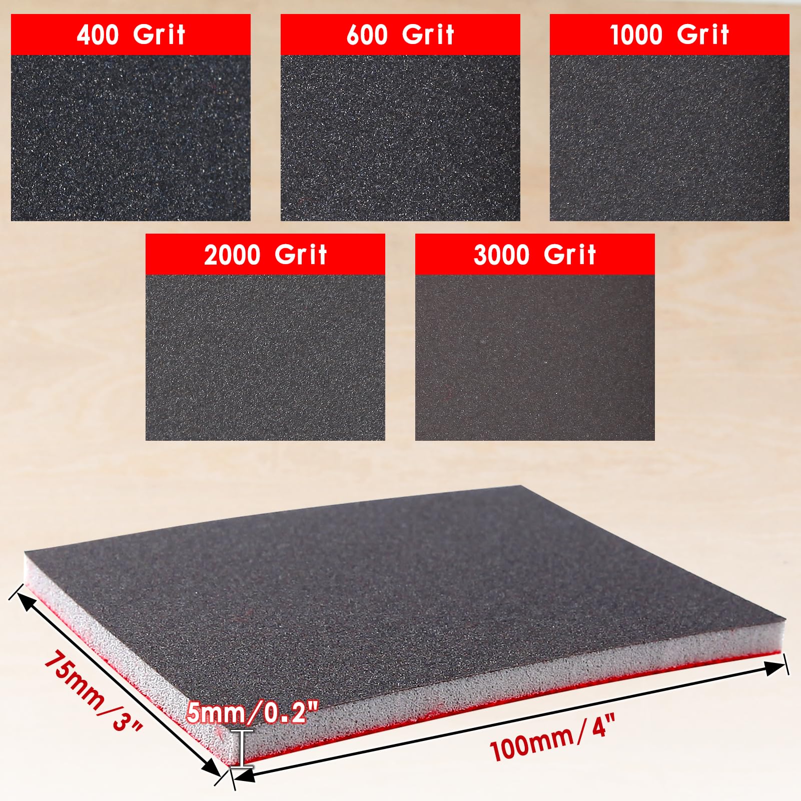 LEONTOOL 20 PCS 3 x 4 Inch Sanding Sponge Pads, Ultra Fine Sanding Block Pads - Image 4