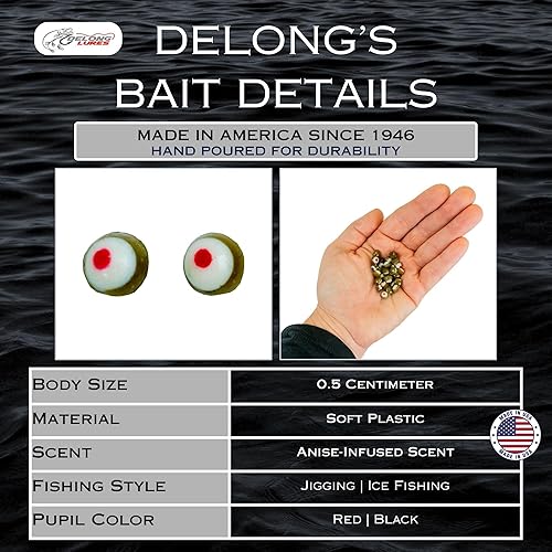 Vista 8 de DELONG LURES - Señuelos de plástico suave para insectos y insectos para pesca de panfish, Bluegill y hielo Barrenador de maíz C