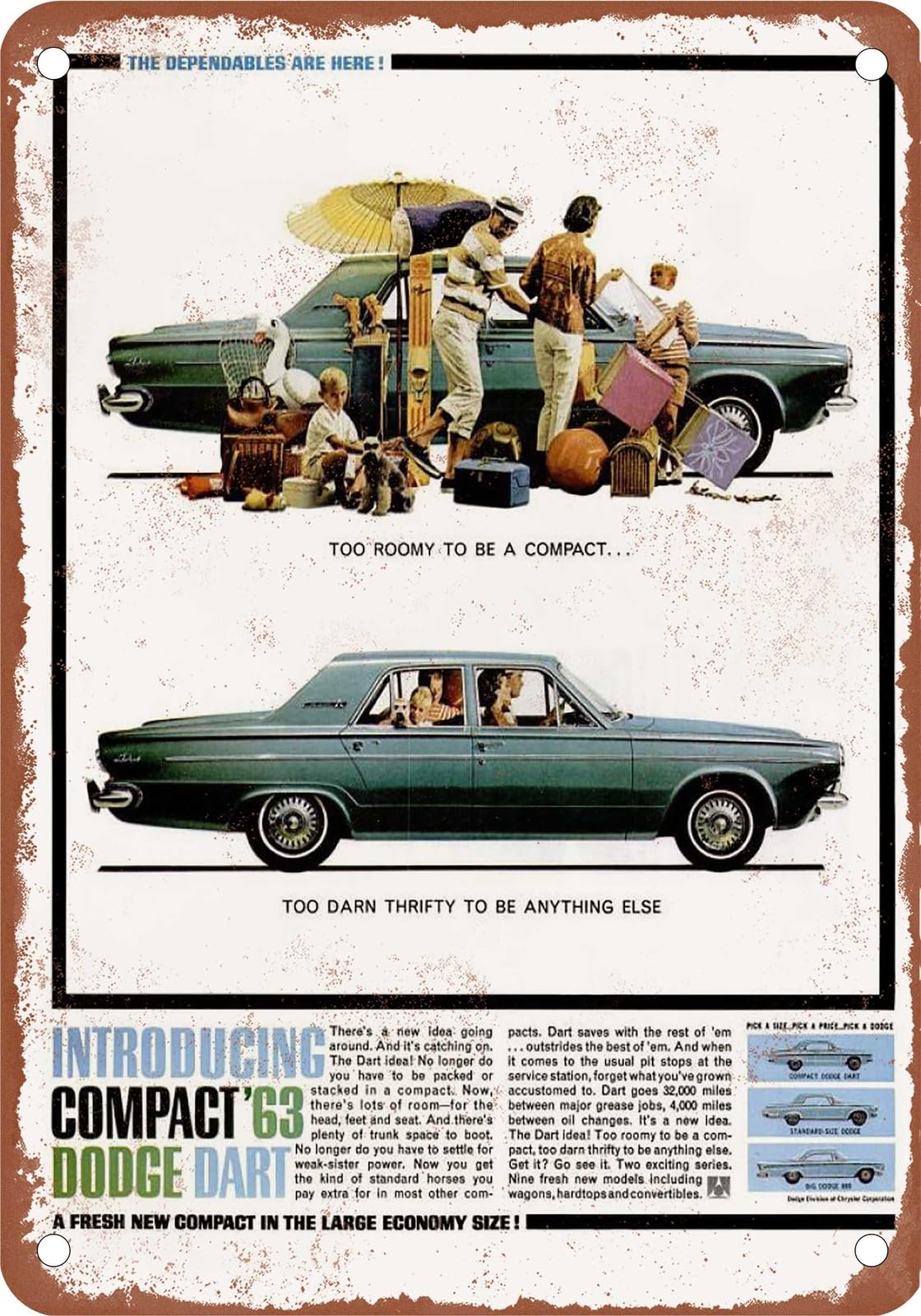 METAL SIGN - 1963 Dodge Vintage Ad 08 - Old Retro Rusty Look home decor