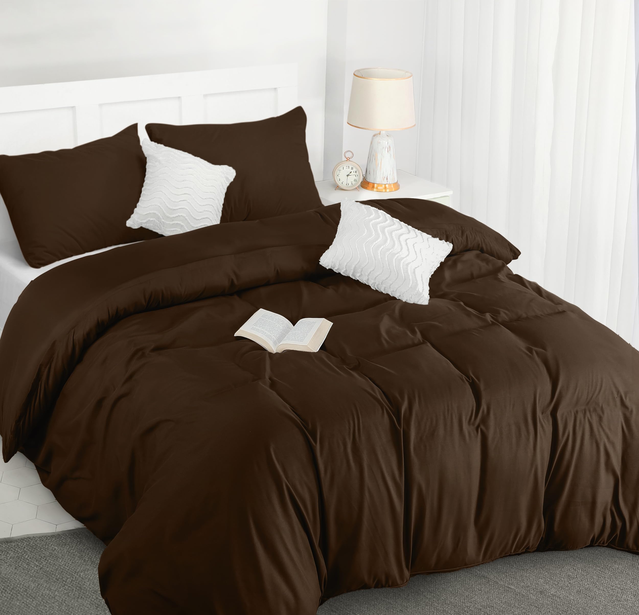 Utopia Bedding Brown Duvet Cover Double - Pack Of 10,