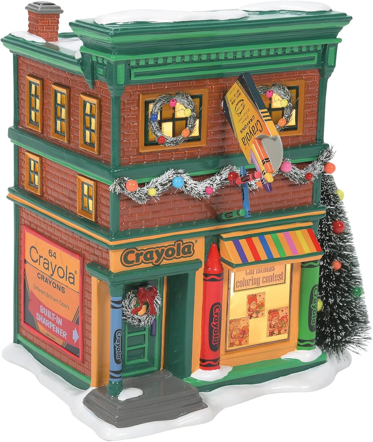 Department 56 Snow Village Crayola Crayon Store Lit Building, 8.11 Inch, Multicolor
