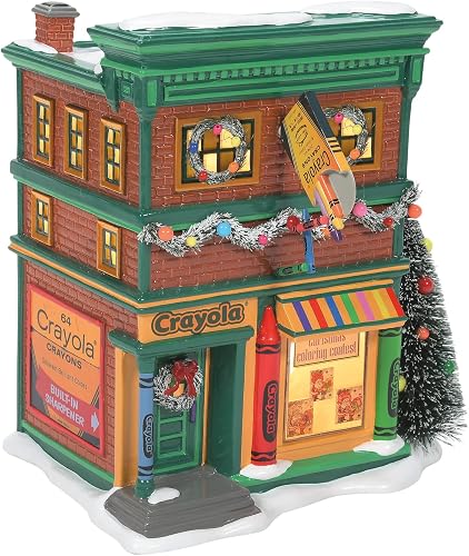Department 56 Snow Village Crayola Crayon Store Lit Building, 8.11 Inch, Multicolor