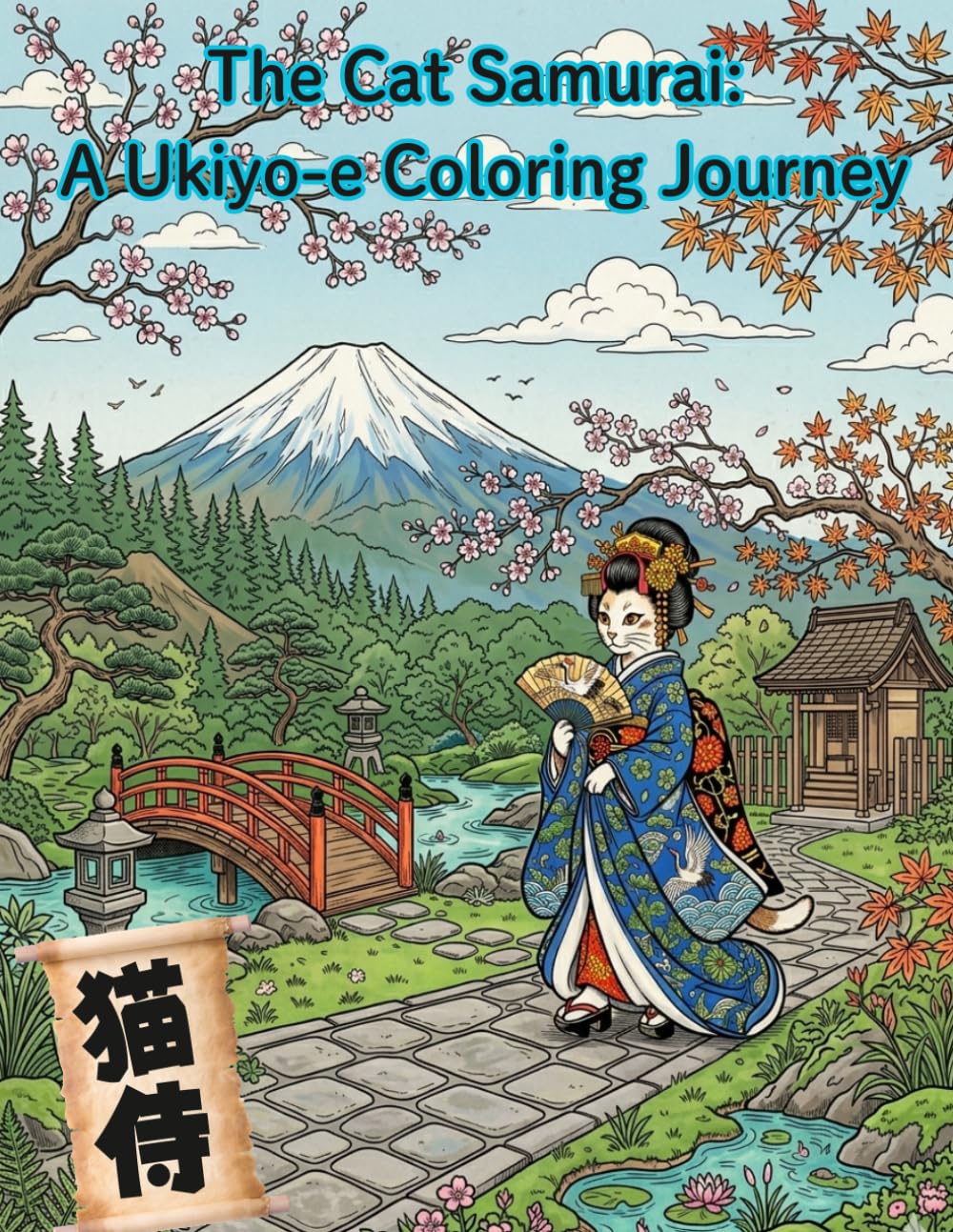 The Cat Samurai: A Ukiyo-e Coloring Journey