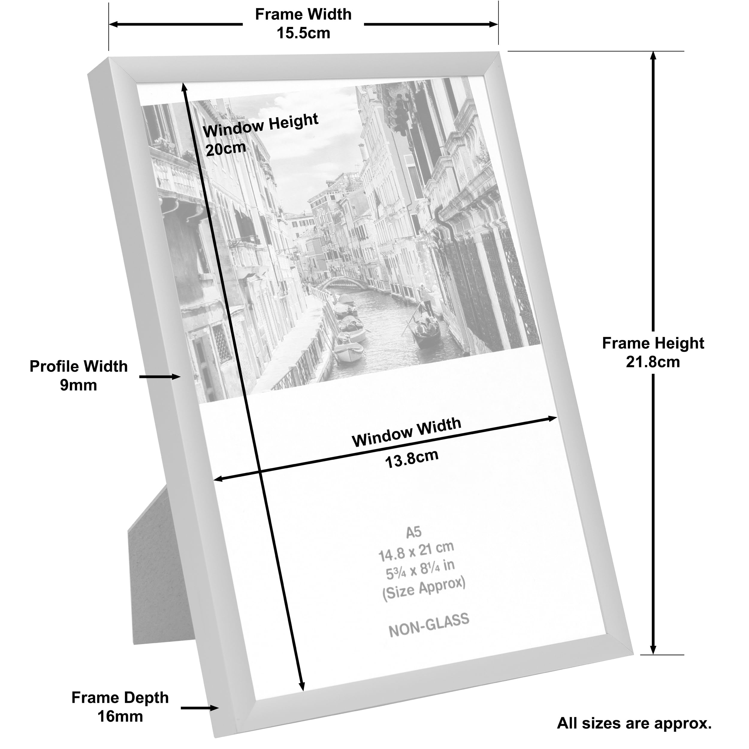 Hampton Frames Ramka plakatowa, srebrna, A5 (14,8 x 21 cm)