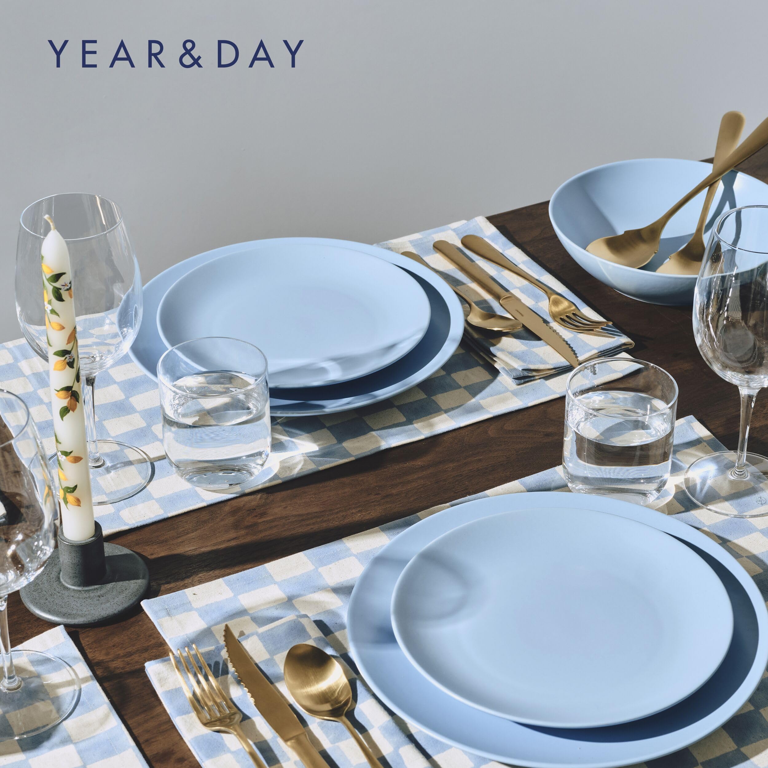 Year & Day Keramik-Set mit 4 kleinen Suppen- und Müslischalen, Lagunenblau, 15,2 cm