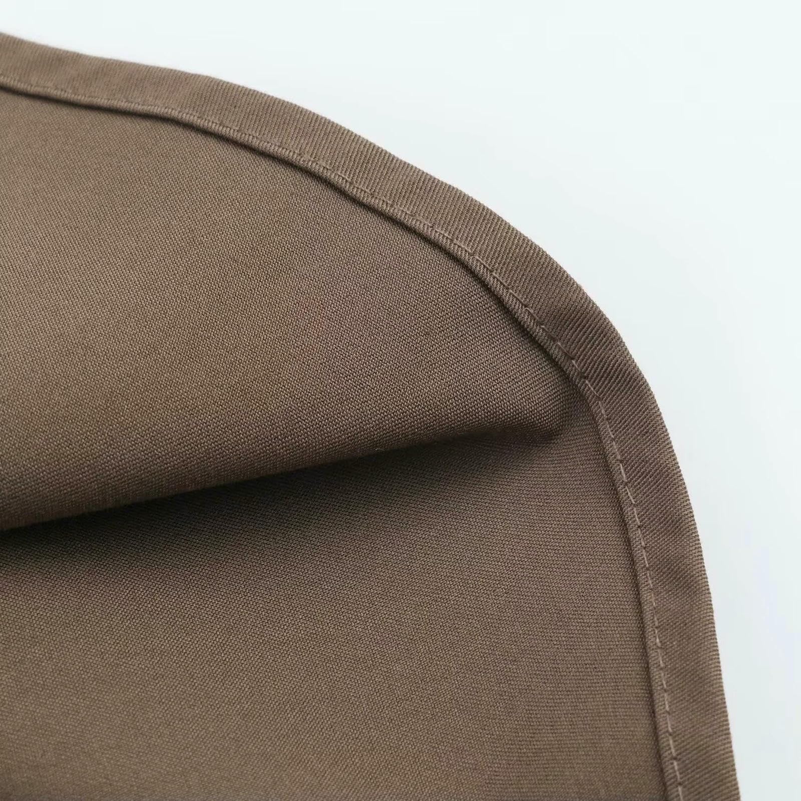 Gonna Lunga Prodotto Autunnale Mezza Midi con Cintura A Trapezio Vita Alta Semplice E Ampia alla Moda Casual da Donna-Marrone-l