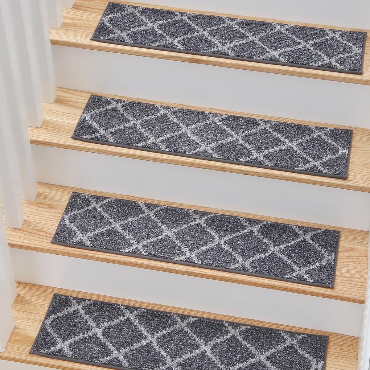 MBIGM 8" x 30" Carpet Stair Treads (4 in Pack) NonSlip Safety Rug with Soft Plush