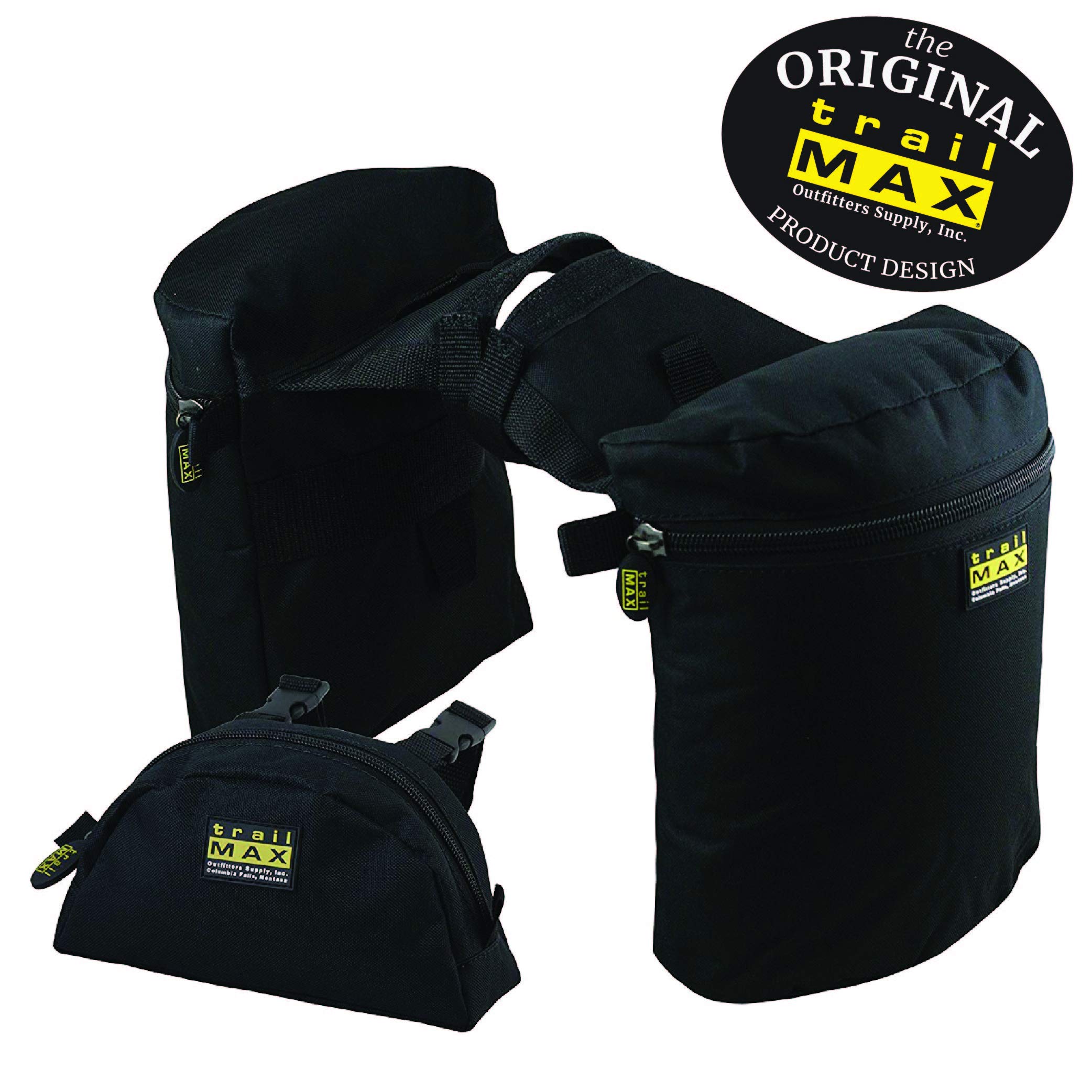 TrailMax Horn Saddle Bag & Pommel Pocket Saddle Bag Combo; Horn & Pommel Saddle Bag Combo for Horses; Saddle Bags for Western & Endurance Saddles; Trail Riding Saddle Bags