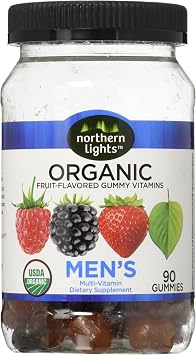 Northern Lights Mens Organic Complete Gummy Multivitamins, 90 Count 30 Day Supply
