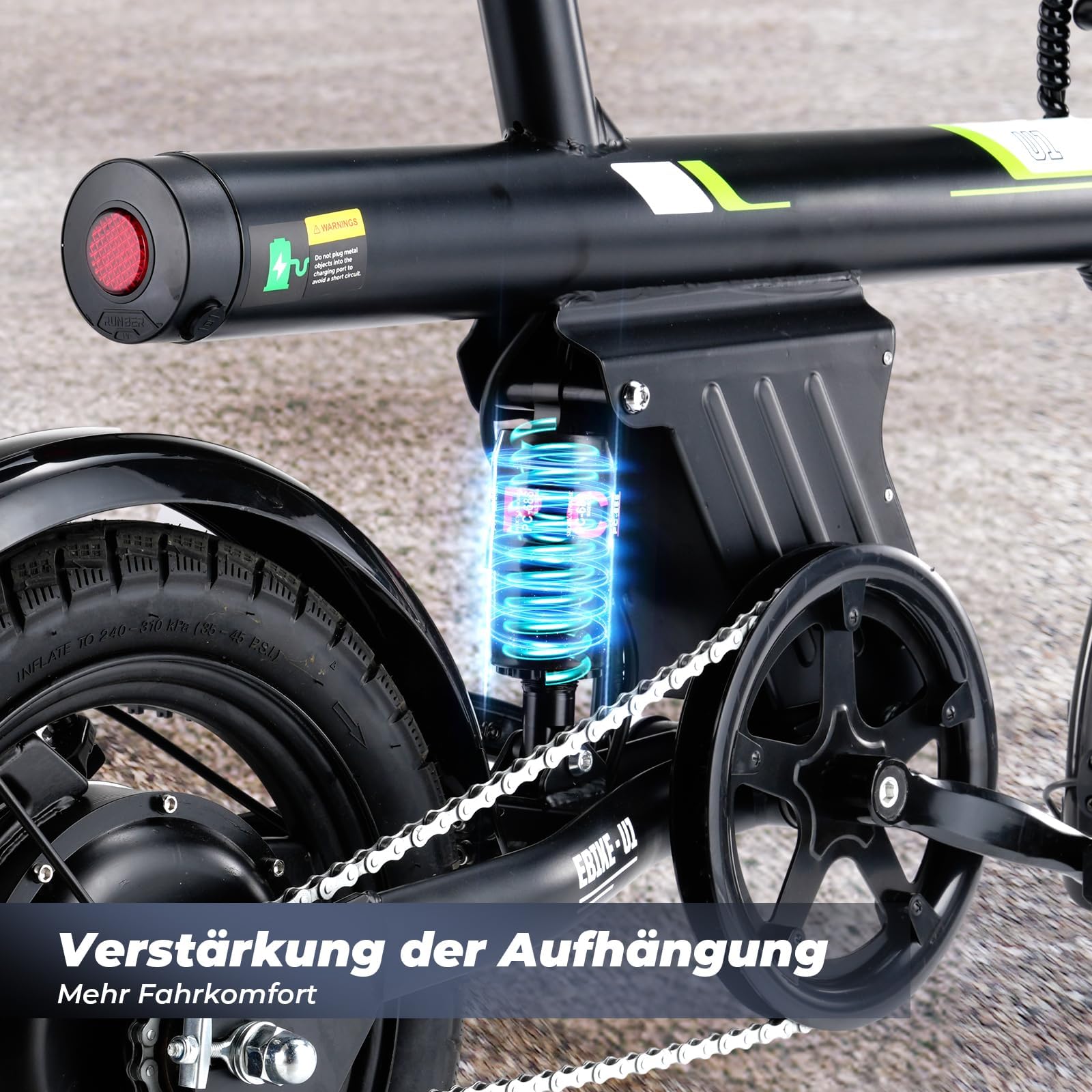 Finbike E Bike Klapprad,14 Zoll Elektrofahrrad 7.8Ah Akku,250W Kompakt Elektrofahrräder mit 3H Schnellladung,3 Fahrmodi,3 Geschwindigkeitsmodi,Reichweite MAX 45km,Electric Bike für Herren und Damen