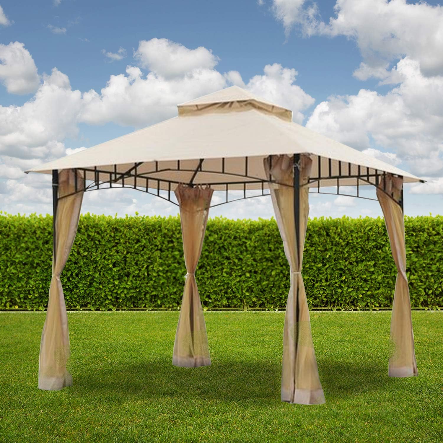Garden Winds Replacement Canopy Top Cover Compatible with The Outsunny 10ft Two Tiered Gazebo - RipLock 350