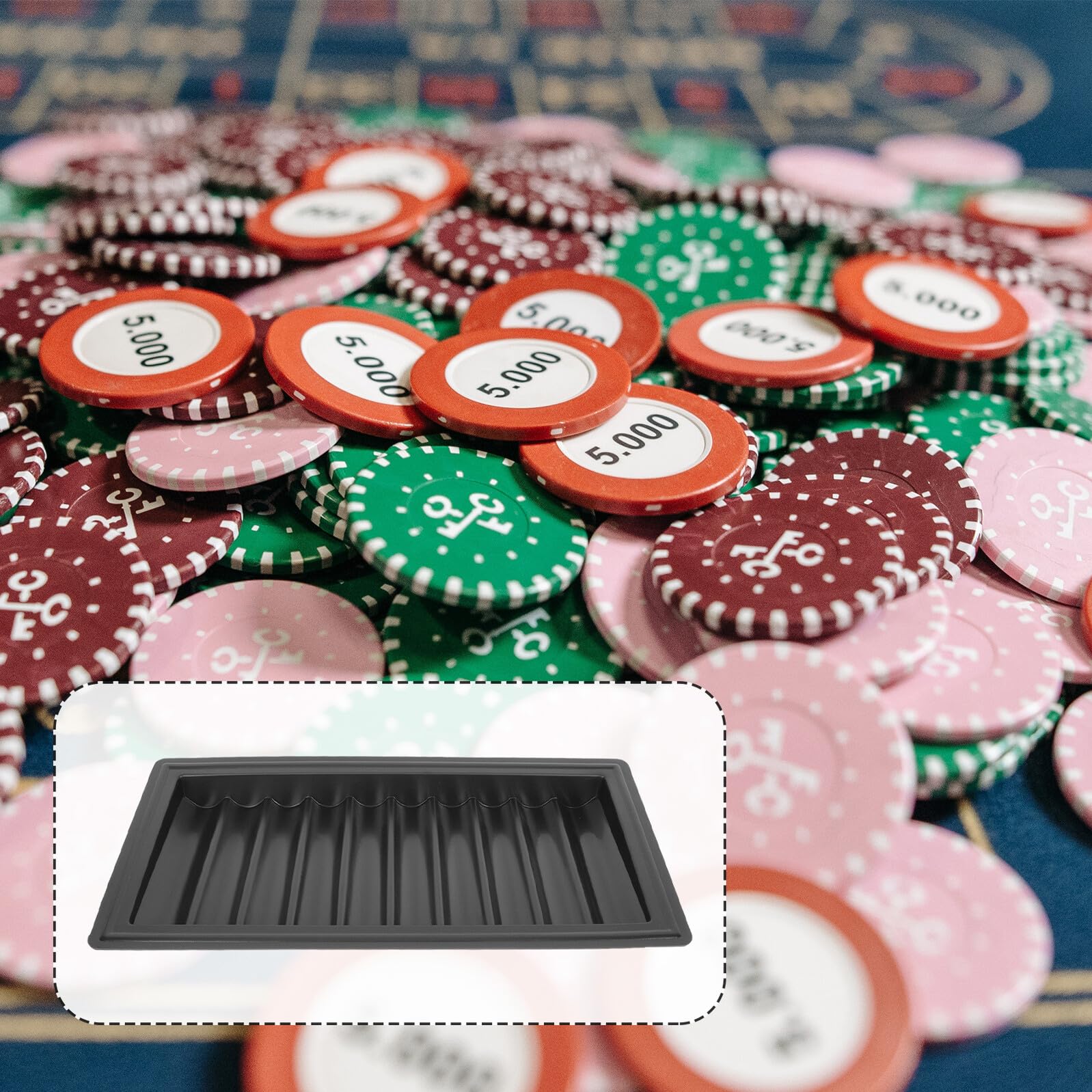 BESPORTBLE Kartenschlitten Chipbehälter aus Kunststoff Leichter Pokerchip Halter mit Einfacher Organizer Hülle als Chipaufbewahrungsplatte für Zuhause