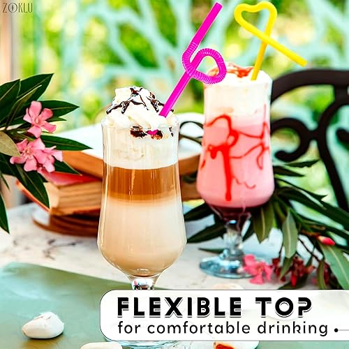 Miniatura 7 de Paquete de 200 pajitas flexibles de plástico extralargas  Pajitas flexibles desechables para cóctel  Coloridas pajitas rizadas de neón de 17