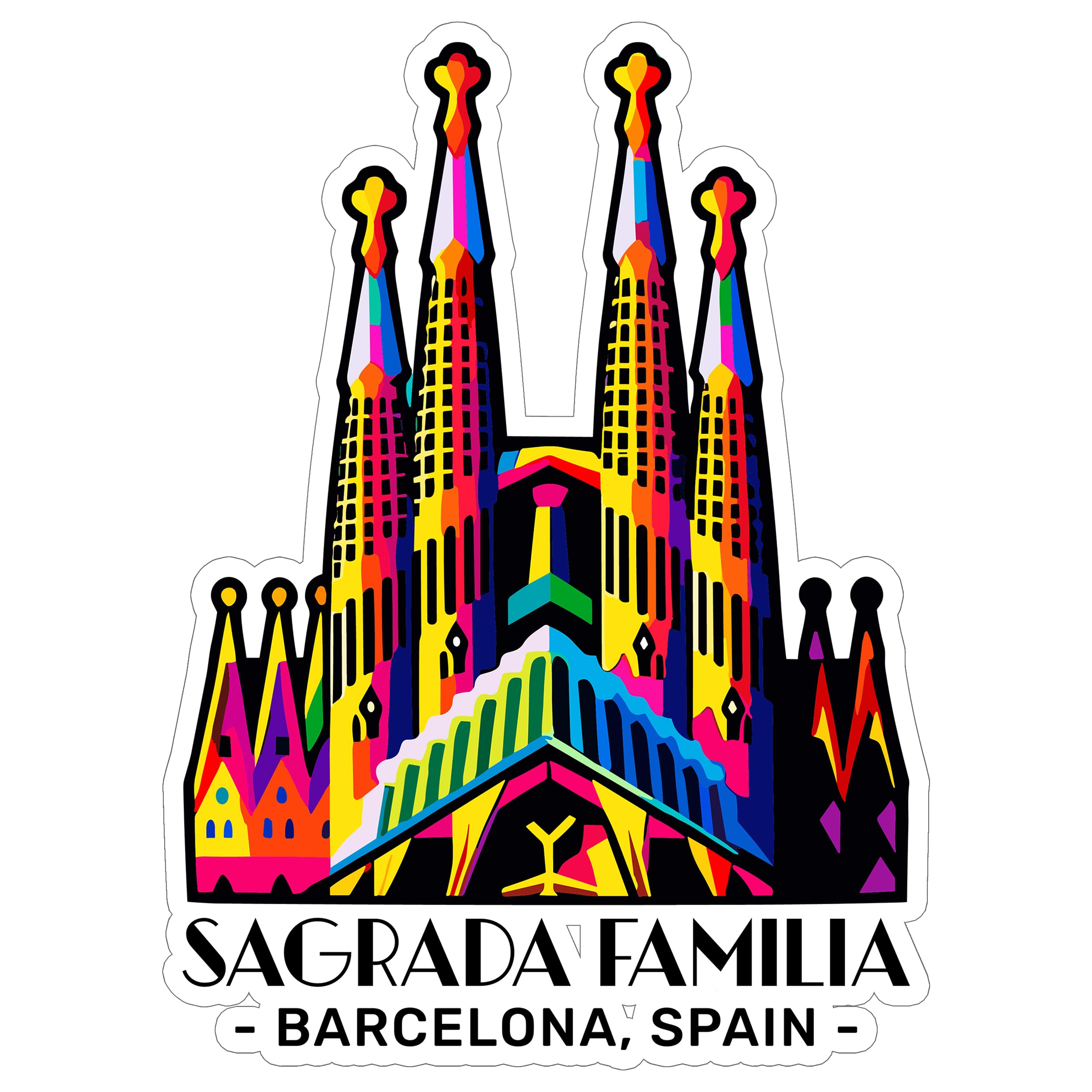 Sagrada Familia Barcelona Spain Sticker 4 Inch City Travel Souvenir - Waterproof Vinyl Decal for Laptop Water Bottle Car Tumbler - Durable Aesthetic Long-Lasting Stickers for Adults ID44990