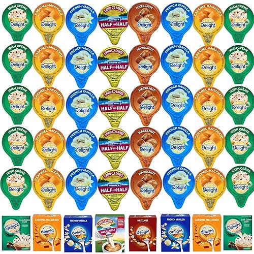 Coffee Creamer - Paquete variado individual empaquetado por Bools, International Delight Mini Coffee Creamer y surtido de 5 sabores Mini Moo's