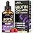 Liquid Biotin & Collagen 60,000 mcg - Vitamins for Hair Growth Support - Extra Strength Drops for Women & Men - Liquid Collagen Supplement - Strong Nails & Healthy Skin - Made in USA - 4 Fl Oz