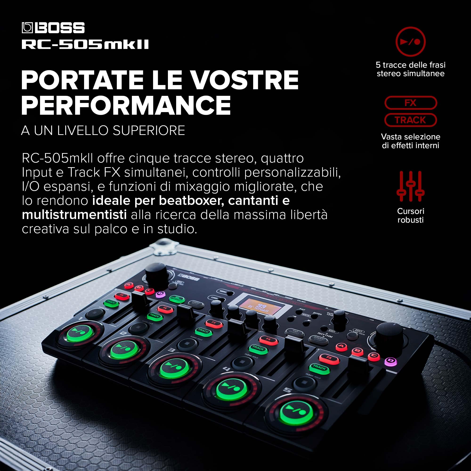 BOSS RC-505mkII Loop Station | Looper da Tavolo Standard del Settore, Aggiornato e Migliorato | 5 tracce di frasi Stereo Simultanee | Vastissima Selezione di Effetti Interni | Cursori affidabili