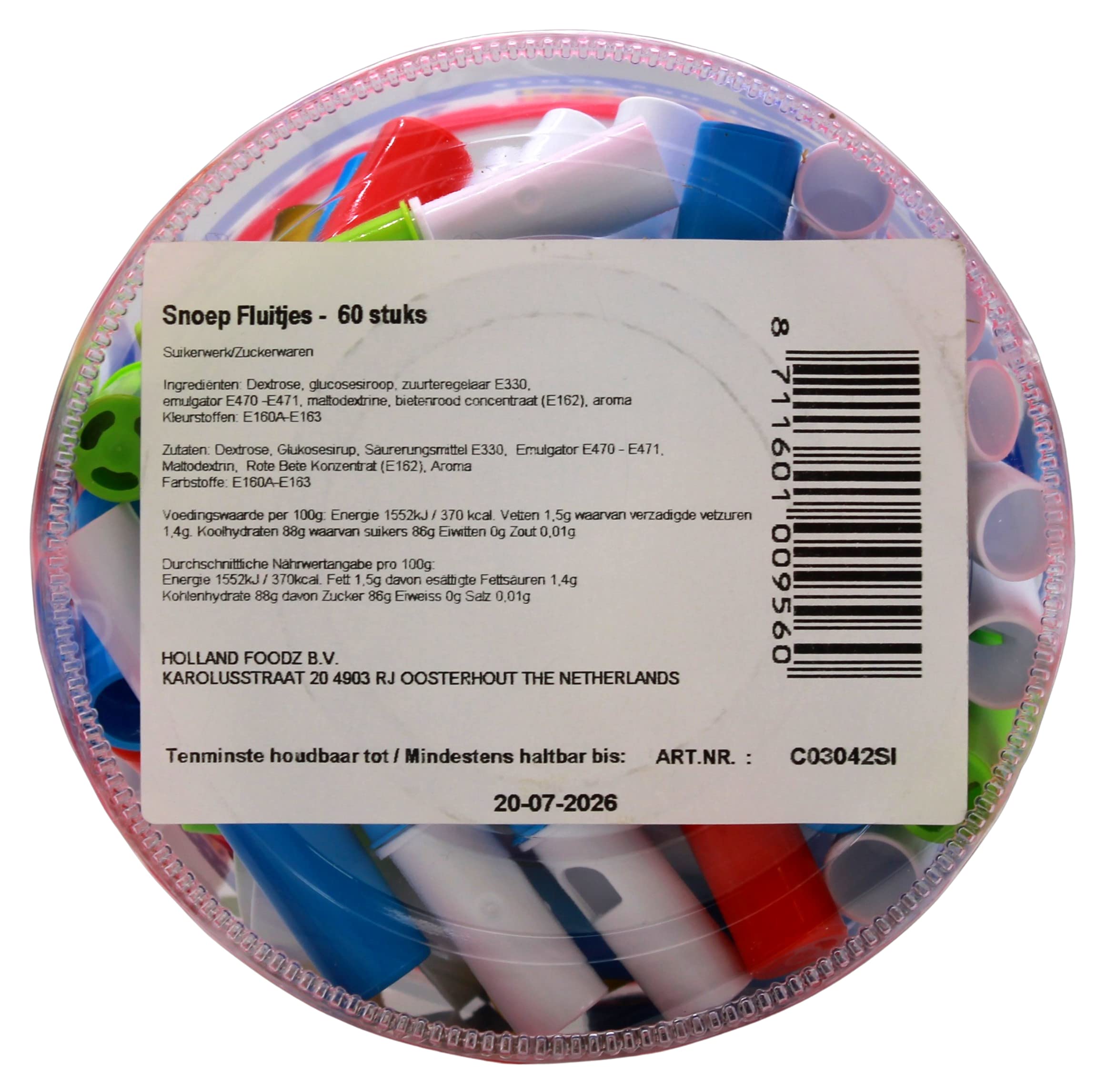 Holland Foodz Flöte mit Lolliinhalt, 6er Pack (6 x 270g)