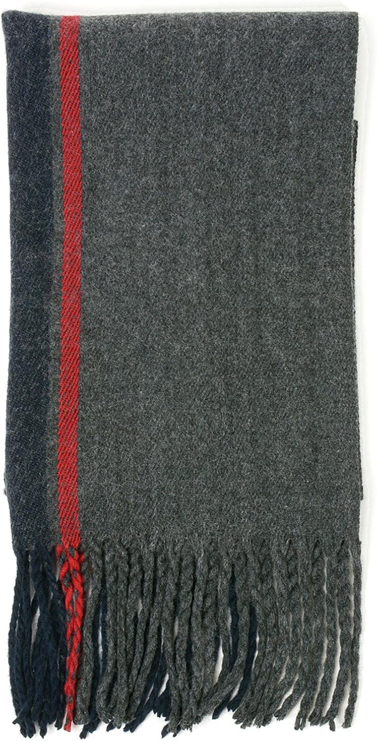 Alpine Swiss Mens Plaid Scarf Soft Winter Scarves Unisex,Red Stripe,One Size at  Men’s Clothing store
