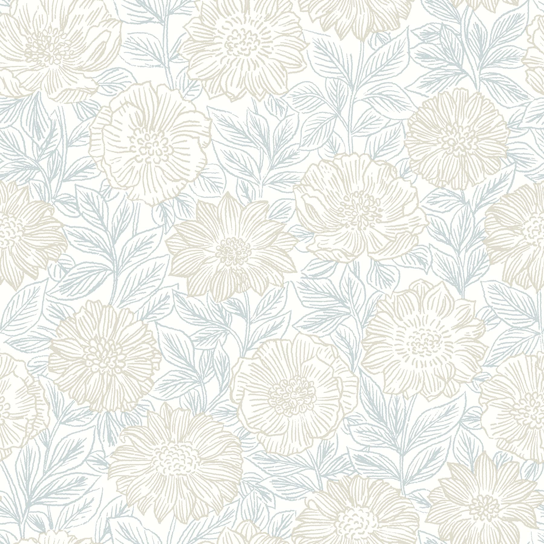 Faustin Neutral Floral Wallpaper