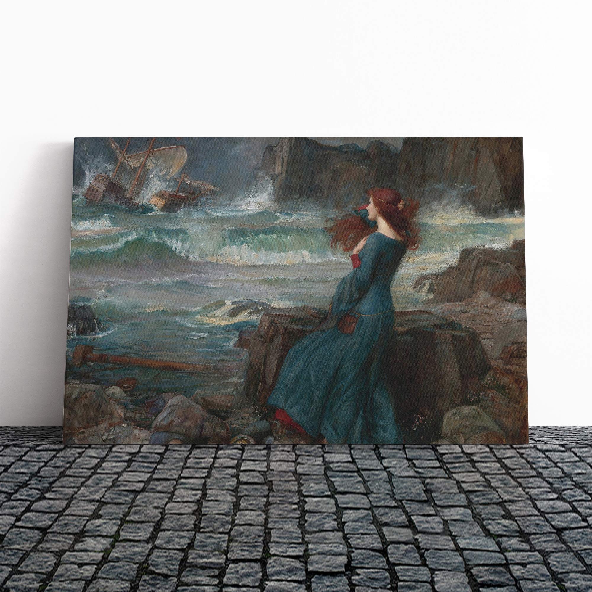 John William Waterhouse Miranda The Tempest Canvas Print | Gallery Wrapped 30mm Frame Wall Art | 24x16 inches | Ready to Hang | Modern Picture | Living Room Bedroom Lounge Office