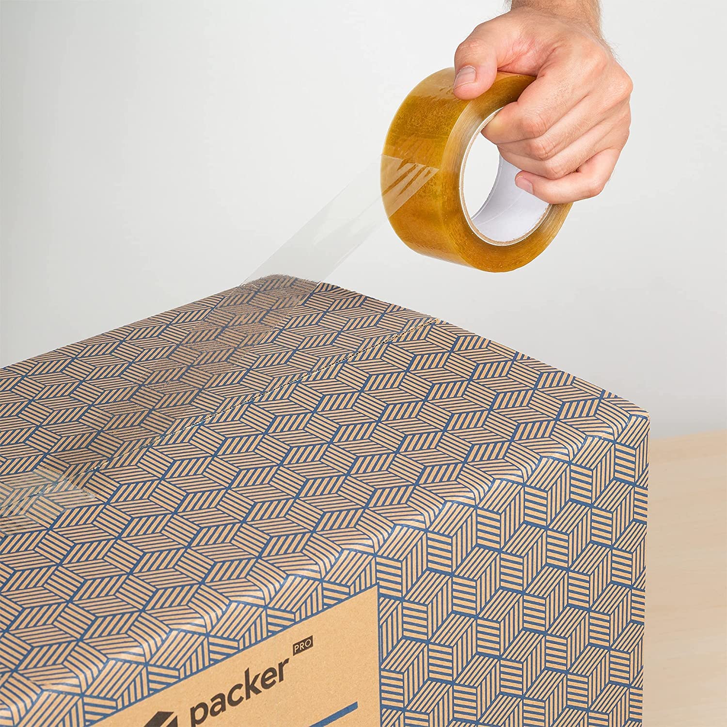packer PRO Pack Mudanza con 5 Cajas Carton Mudanza 60x40x40cm, 10 Cajas Carton Mudanza 43x30x25cm, Cinta Adhesiva, Rollo de Burbujas para Embalaje, Rotulador Permanente