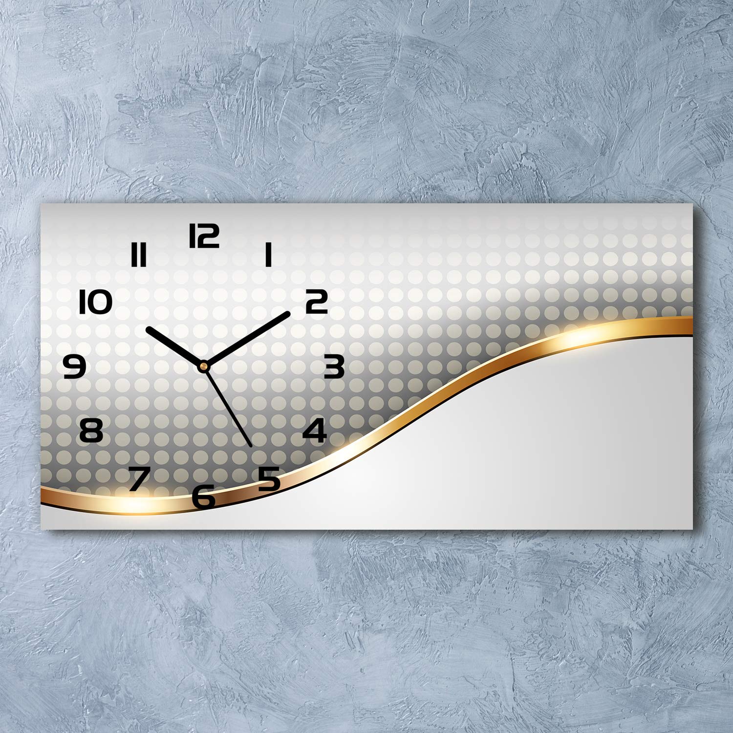 Tulup Reloj De Pared De Vidrio 60x30 Silenciosa Grande Original Moderno Decorativo Negro - abstracción