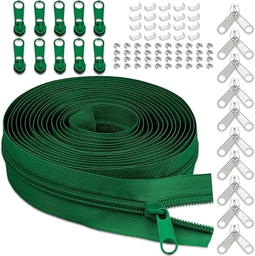 Miniatura 24 de Cinta de cremallera de nailon #5 para costura: YZSFIRM 10 yardas blancas por The Yard Cremalleras de bobina de nailon para manualidades de costura