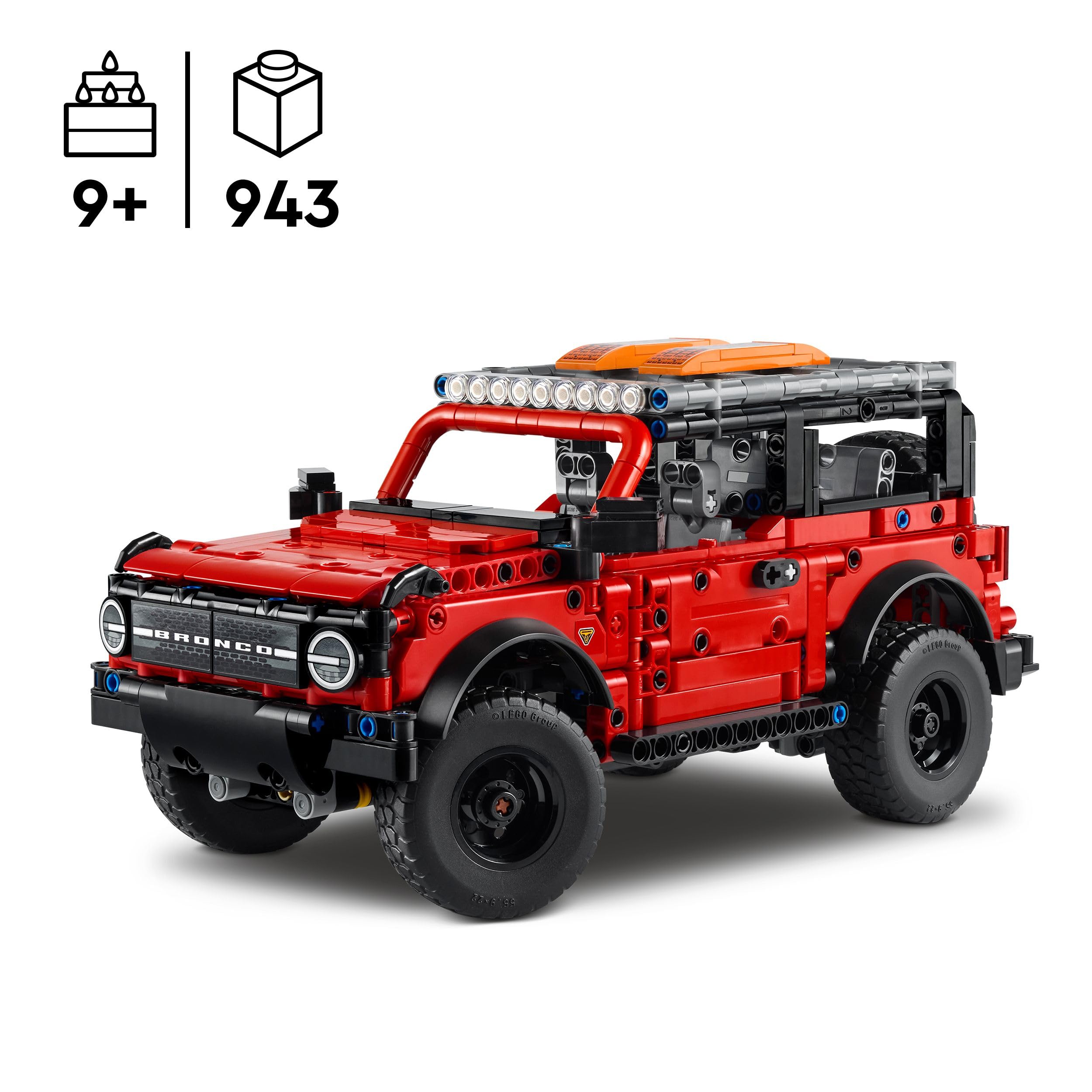 LEGO Technic Ford Bronco SUV Off Road Car Toy, Model Kit with Opening Doors, V6 Engine, Suspension & Steering - Image 2